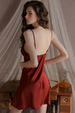 Backless Spaghetti Strap Built-in Bra Nightgown and Robe Set