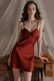 Backless Spaghetti Strap Built-in Bra Nightgown and Robe Set