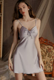Backless Spaghetti Strap Built-in Bra Nightgown and Robe Set