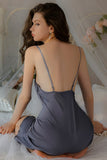 Sexy Pleats Spaghetti Straps A-Line Satin Short Nightgown and Robe Set
