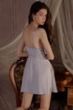 A-Line Empire-Waist Sleeveless Appliques Spaghetti Straps Short Nightgown and Robe Set