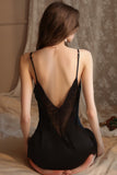 Plunging V-Neck Spaghetti Straps Satin Short Nightgown and Robe Set