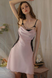Sexy Pleats Spaghetti Straps A-Line Satin Short Nightgown and Robe Set