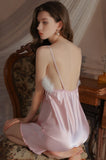 Simple Spaghetti-Strap Nightdress with Tie-Front Robe Purely Sensual Homewear Set