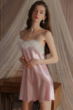 Simple Spaghetti-Strap Nightdress with Tie-Front Robe Purely Sensual Homewear Set