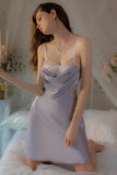 Sexy Pleats Spaghetti Straps A-Line Satin Short Nightgown and Robe Set