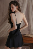 Backless Spaghetti Strap Built-in Bra Nightgown and Robe Set