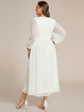 Plus Size A-Line Empire-Waist Long Sleeves A-Line Evening Dress