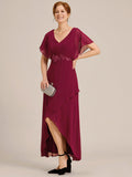 Elegant A-line Empire-Waist Applique Ruffles Chiffon Mother of the Bride Dress