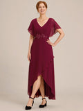 Elegant A-line Empire-Waist Applique Ruffles Chiffon Mother of the Bride Dress