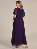 Elegant A-line Empire-Waist Applique Ruffles Chiffon Mother of the Bride Dress