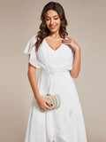 Elegant A-line Empire-Waist Applique Ruffles Chiffon Mother of the Bride Dress