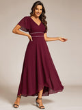 Elegant V-Neck Empire-Waist A-Line Chiffon Formal Evening Dress