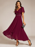 Elegant V-Neck Empire-Waist A-Line Chiffon Formal Evening Dress