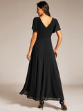 Elegant V-Neck Empire-Waist A-Line Chiffon Formal Evening Dress