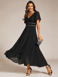 Elegant V-Neck Empire-Waist A-Line Chiffon Formal Evening Dress