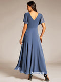 Elegant V-Neck Empire-Waist A-Line Chiffon Formal Evening Dress