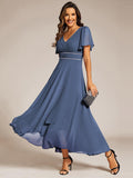 Elegant V-Neck Empire-Waist A-Line Chiffon Formal Evening Dress