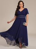 Elegant V-Neck Empire-Waist A-Line Chiffon Formal Evening Dress