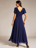 Elegant V-Neck Empire-Waist A-Line Chiffon Formal Evening Dress