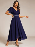 Elegant V-Neck Empire-Waist A-Line Chiffon Formal Evening Dress