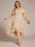 A-Line Cold Shoulder Sweetheart Ruffles Chiffon Wedding Guest Dress
