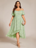 A-Line Cold Shoulder Sweetheart Ruffles Chiffon Wedding Guest Dress