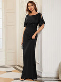Sheath Round Neck Bodycon Empire-Waist Half Sleeve Formal Dress