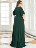 Trendy Sheath Round Neck Half Sleeves Wedding Guest Dress