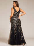Plus Size Mermaid V-Neck Sequined Appliques Formal Dresses & Gowns