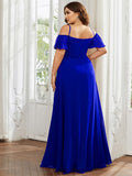 A-Line Spaghetti Straps High Slit Sweetheart Chiffon Bridesmaid Dress