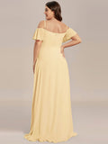 A-Line Spaghetti Straps High Slit Sweetheart Chiffon Bridesmaid Dress