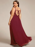 Plus Size A-Line Straps Empire-Waist Chiffon Sleeveless Bridesmaid Dress