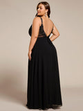 Plus Size A-Line Straps Empire-Waist Chiffon Sleeveless Bridesmaid Dress
