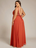 Plus Size A-Line Straps Empire-Waist Chiffon Sleeveless Bridesmaid Dress