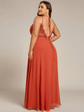 Plus Size A-Line Straps Empire-Waist Chiffon Sleeveless Bridesmaid Dress