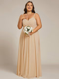 Plus Size A-Line Straps Empire-Waist Chiffon Sleeveless Bridesmaid Dress
