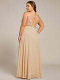 Plus Size A-Line Straps Empire-Waist Chiffon Sleeveless Bridesmaid Dress