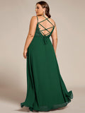 Plus Size A-Line Straps Empire-Waist Chiffon Sleeveless Bridesmaid Dress