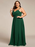 Plus Size A-Line Straps Empire-Waist Chiffon Sleeveless Bridesmaid Dress