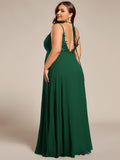 Plus Size A-Line Straps Empire-Waist Chiffon Sleeveless Bridesmaid Dress