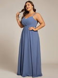 Plus Size A-Line Straps Empire-Waist Chiffon Sleeveless Bridesmaid Dress