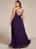 Plus Size A-Line Straps Empire-Waist Chiffon Sleeveless Bridesmaid Dress