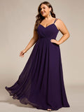 Plus Size A-Line Straps Empire-Waist Chiffon Sleeveless Bridesmaid Dress