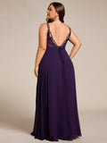 Plus Size A-Line Straps Empire-Waist Chiffon Sleeveless Bridesmaid Dress