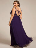 Plus Size A-Line Straps Empire-Waist Chiffon Sleeveless Bridesmaid Dress