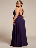 Plus Size A-Line Straps Empire-Waist Chiffon Sleeveless Bridesmaid Dress