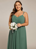 Plus Size A-Line Straps Empire-Waist Chiffon Sleeveless Bridesmaid Dress