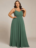 Plus Size A-Line Straps Empire-Waist Chiffon Sleeveless Bridesmaid Dress