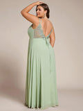 Plus Size A-Line Straps Empire-Waist Chiffon Sleeveless Bridesmaid Dress